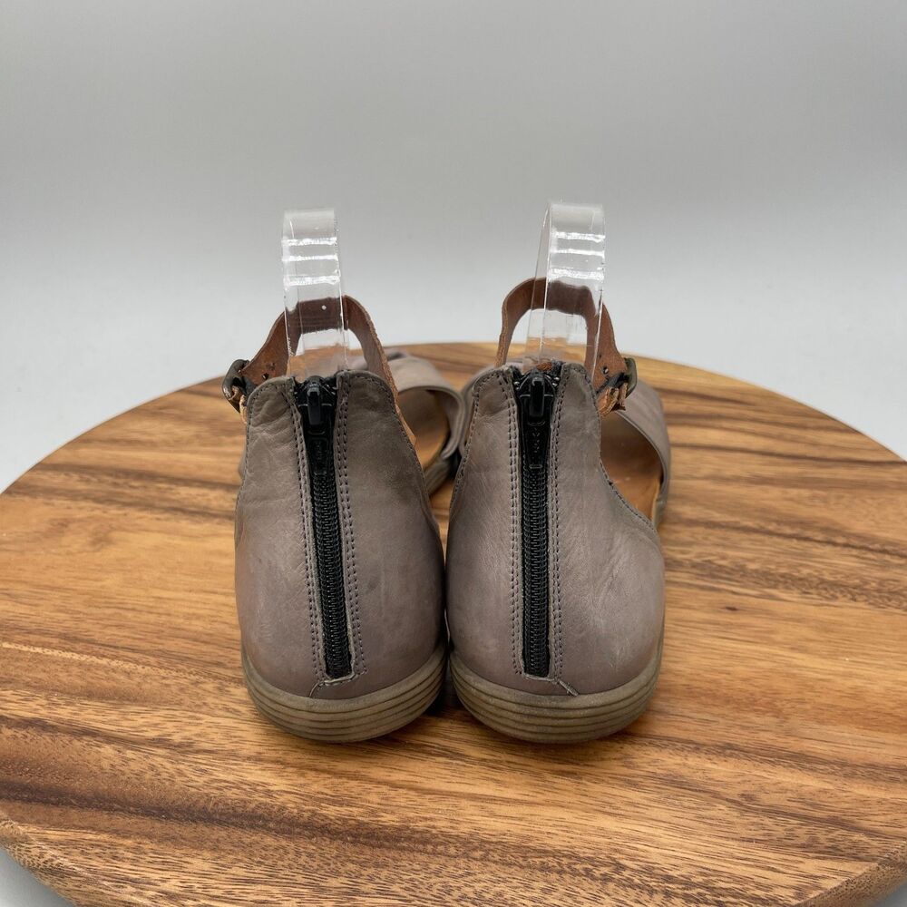 Miz Mooz NYC Sandals Womens 10.5 / 42 Distressed Gray Leather Ankle Strap - Picture 4 of 10